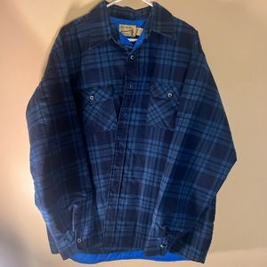 sears fieldmaster perms-perst vintage flannel sweater blue xxl
